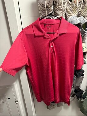 Adidas Men’s dark pink golf Polo Shirt